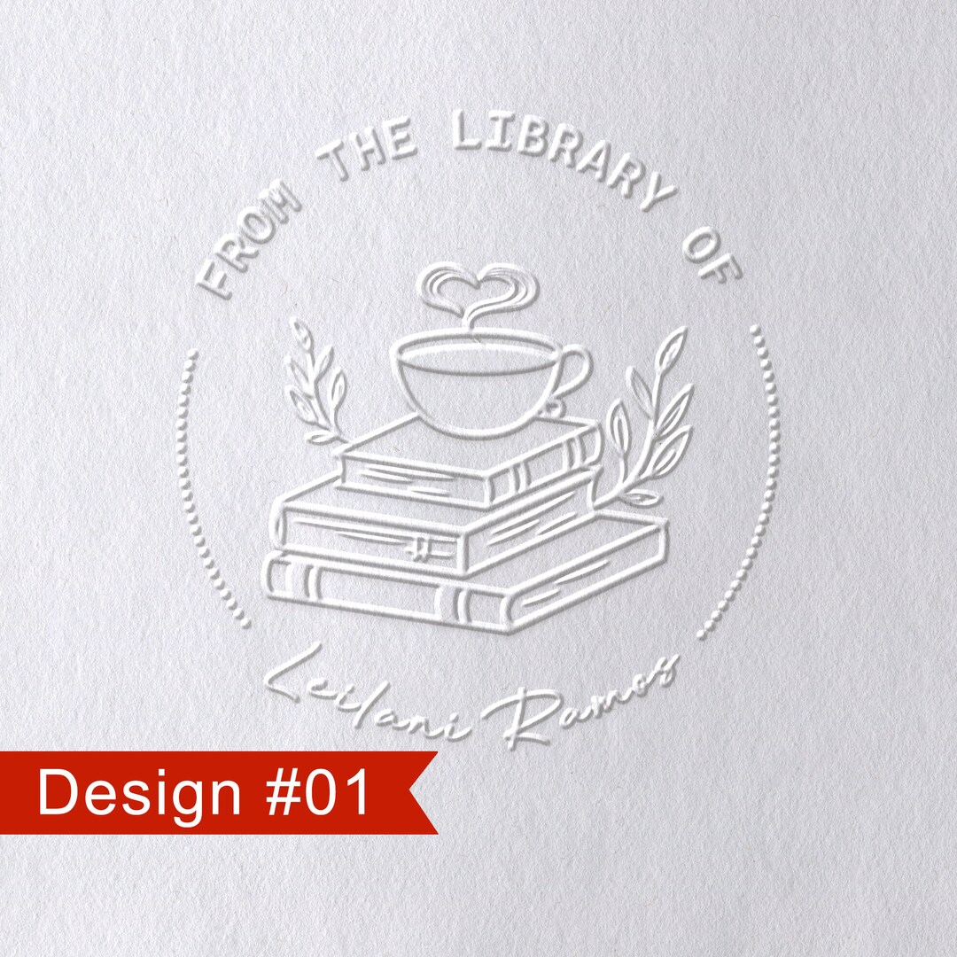 Book Embosser Personalized, From the Library of Book Stamp, Custom Book