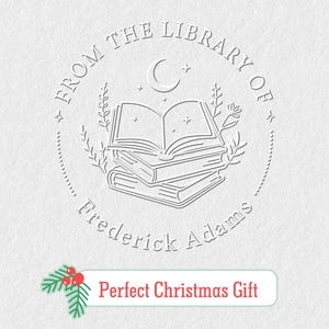 Personalized Book Embosser/Custom Book Stamp/Library Embosser stamp/From the Library of/Logo Embosser/Christmas gifts for book lovers