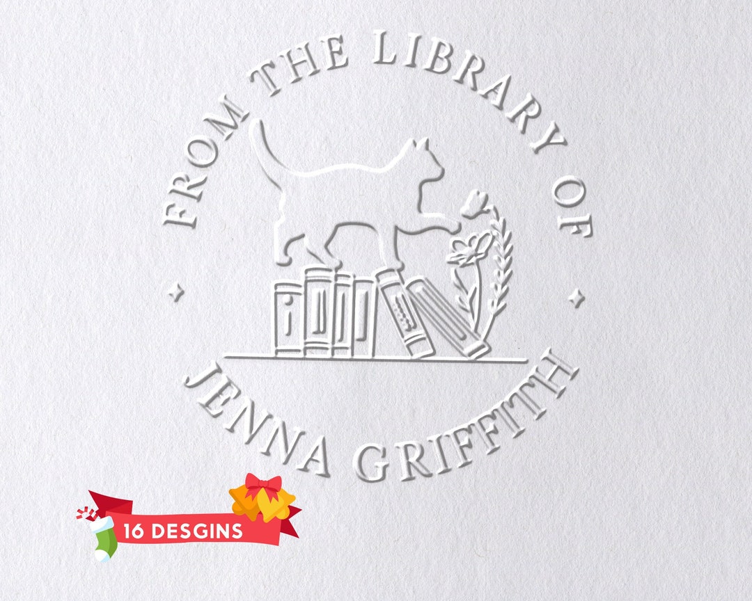 Custom From the Library of Book Embosser Personalized Book Stamp Book Belongs to Ex Libris Book
