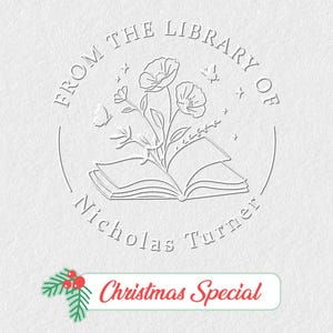 Personalized Book Embosser/Custom Book Stamp/Library Embosser stamp/From the Library of/Logo Embosser/Christmas gifts for book lovers