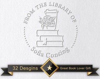 Book Embosser Personalized/From the Library of Stamp/Library Embosser/Personalized Book Embosser/Custom From the Library of Book Stamp