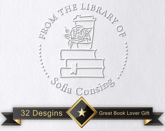 Book Embosser Personalized/From the Library of Stamp/Library Embosser/Personalized Book Embosser/Custom From the Library of Book Stamp