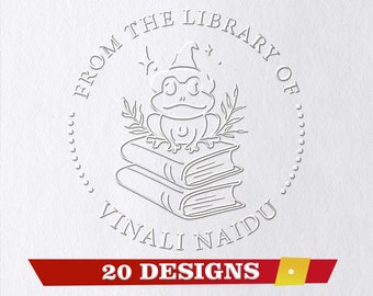 Book Embosser Personalized, Custom Book Stamp, Library Embosser stamp,Book Lover Gift, From the Library of, Ex Libris stamp