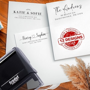Gepersonaliseerde retouradresstempel | Aangepaste rubberen adresstempel zelfinktend |  Uitnodigingsstempel | Aangepaste adresstempel | Trouwstempel