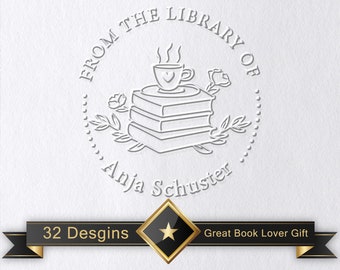 Book Embosser Personalized/From the Library of Stamp/Library Embosser/Personalized Book Embosser/Custom From the Library of Book Stamp