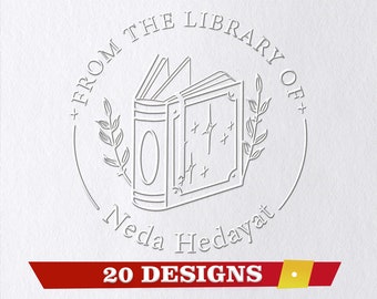 Book Embosser Personalized/Custom Book Stamp/Library Stamp Embosser/Book Lover Gift,/From the Library of/Ex Libris stamp