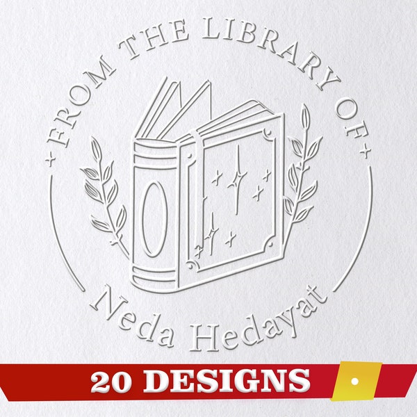 Book Embosser Personalized/Custom Book Stamp/Library Stamp Embosser/Book Lover Gift,/From the Library of/Ex Libris stamp