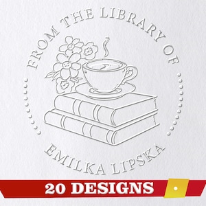 Embosseur de livres personnalisé, Tampon de livre personnalisé, Tampon de bibliothèque, Cadeau pour amateur de livres, De la bibliothèque de, Tampon Ex Libris
