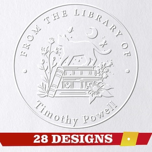 Grabador de libros personalizado, sello de libro personalizado, sello de grabador de biblioteca, de la biblioteca de, sello Ex Libris, regalo para amantes de los libros