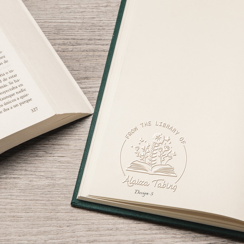 Book Embosser Personalized From the Library of Book Stamp Etsy Canada