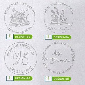 Boek Embosser gepersonaliseerd, aangepaste boek stempel, bibliotheek Embosser stempel, boek minnaar cadeau, uit de bibliotheek van, Ex Libris stempel afbeelding 3