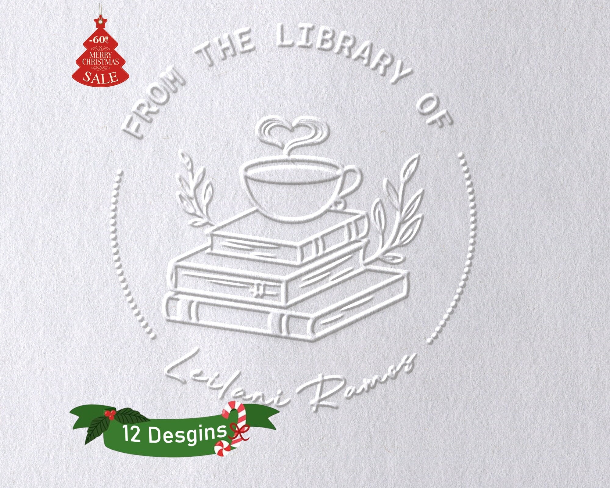 Custom Book Embosser From the Library of Personalized Book Stamp Ex Libris  Seal Book Lover Gift Customized Embossed 