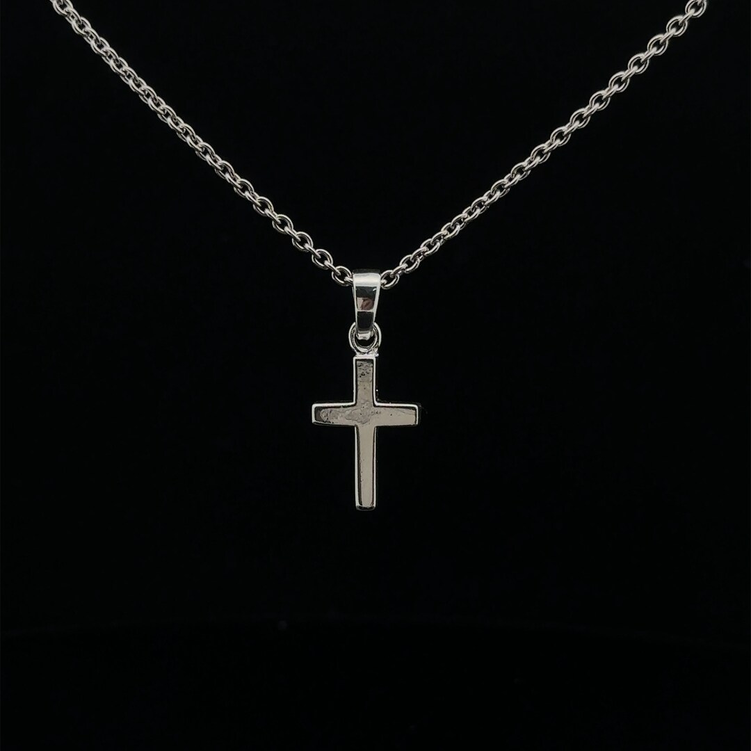 925 Sterling Silver Cross Pendant Necklace, Tiny Cross Pendant, Cross