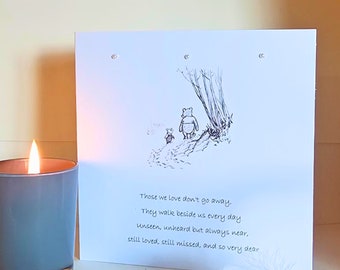 Winnie The Pooh Beautiful Sympathy Card - Those we love don't go away