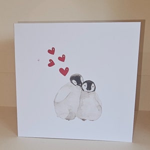 Penguin Hearts Card