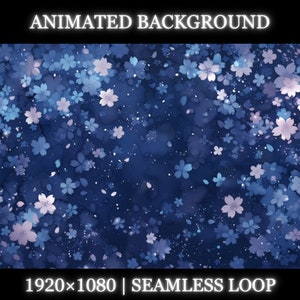 Vtuber animated background | Night sakura animated background | twitch stream overlay, Vtuber seamless looped background