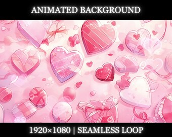Vtuber animated background | Chocolate valentine animated background | twitch stream overlay, seamless looped background