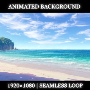 Vtuber animated background | Ocean view animated background | summer vibe cozy twitch stream overlay, seamless looped background