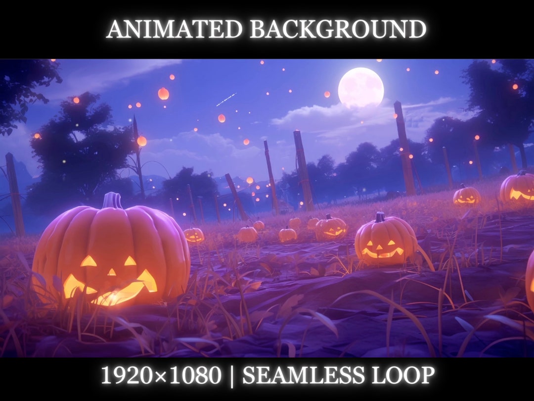 Vtuber Animated Background Dreamy Pumpkin Patch Halloween Animated ...