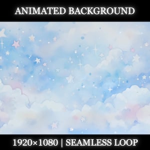 Vtuber animated background | Dreamy blue sky animated background | twitch stream overlay, Vtuber seamless looped background