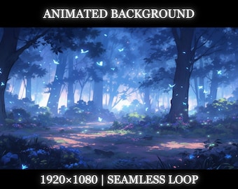 Vtuber animated background | Magical forest animated background | twitch stream overlay, seamless looped background