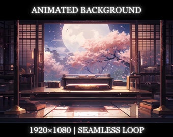 Vtuber animated background | Japanese sakura animated background | twitch stream overlay, seamless looped background