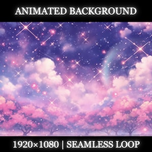 Vtuber animated background | Night sakura animated background | twitch stream overlay, Vtuber seamless looped background