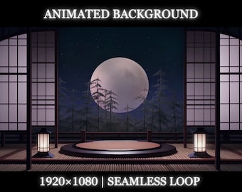 Vtuber animated background | Japanese style room animated background | bedroom twitch stream overlay, seamless looped background