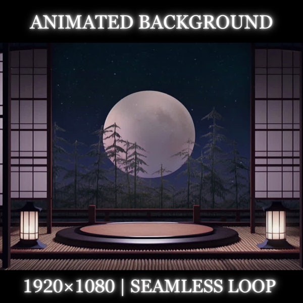 Vtuber animated background | Japanese style room animated background | bedroom twitch stream overlay, seamless looped background