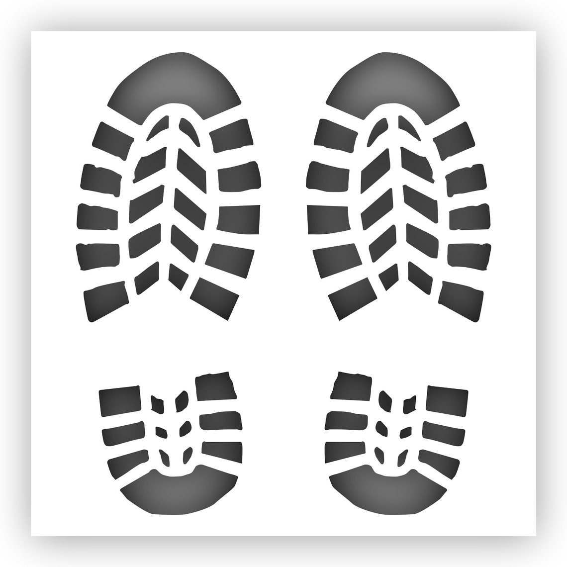 Footprints Shoeprints Stencil - Choose a Size - Laser-cut Reusable ...