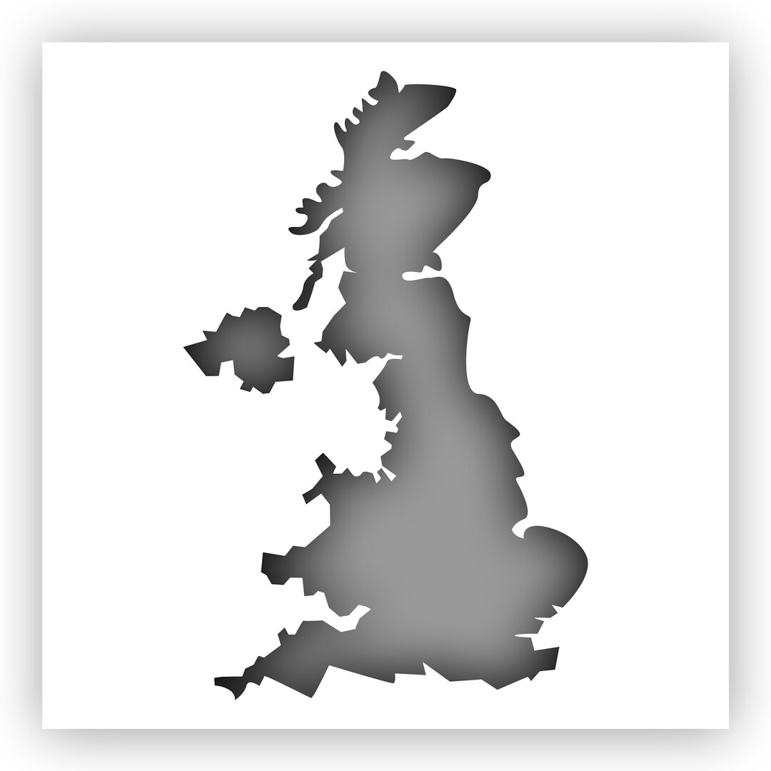 United Kingdom Map UK Stencil Choose a Size Lasercut Etsy