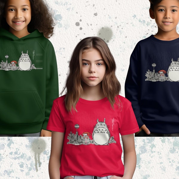 Kids T-Shirt or Kids Sweatshirt or Kids Hoodie  |  My neighbour Totoro, Satsuki and Mei Inspired Anime Japanese Style, cute top, simple top
