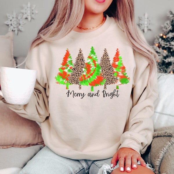 Merry Tie-Dye Sweatshirt with Bold Print