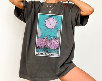 The Moon Tarot Card Shirt Comfort Colors® Tarot T-Shirt Tarot Lover Gift Witchy Tarot Shirt Tarot Birthday Gift Cute Tarot Shirt Moon Tarot