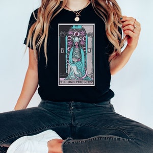 Tarot Card Tshirt The High Priestess Tarot Shirt, Tarot Lover Gift Tarot Gift For Her Witchy Tarot Shirt Tarot Birthday Gift Cute Tarot Tee