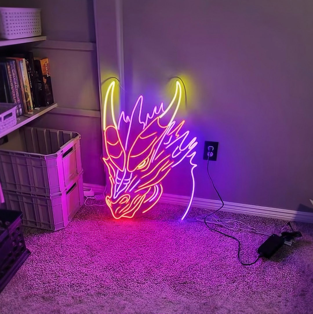 Chinese Dragon Neon Sign Dragón Decor Neon Art Sign Neon Etsy