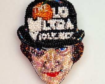Clockwork Orange Alex DeLarge Beaded Portrait Brooch