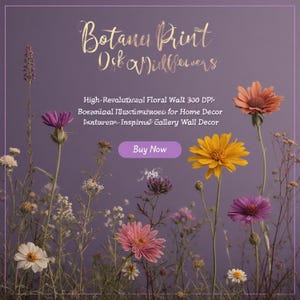 Vintage Wildflower Botanical Print Set: Nature-Inspired Wall Art