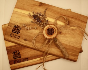 personalized cutting board/snack board - club - made of acacia wood - customizable