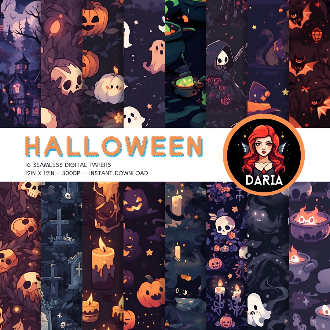 Halloween SEAMLESS Digital Paper Pack - PLR Digital Products - Spooky ...