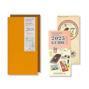 68 Seite x 2 Blöcke - Traveler&#39;s Notebook 2025 , Normale Größe, Terminplaner, Wochentagebuch, Slim Vertikal