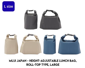 Muji Japan - Height-Adjustable Lunch Bag, Roll-Top Type, Large