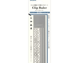 Midori Clip Ruler - Daily  Design - Silver