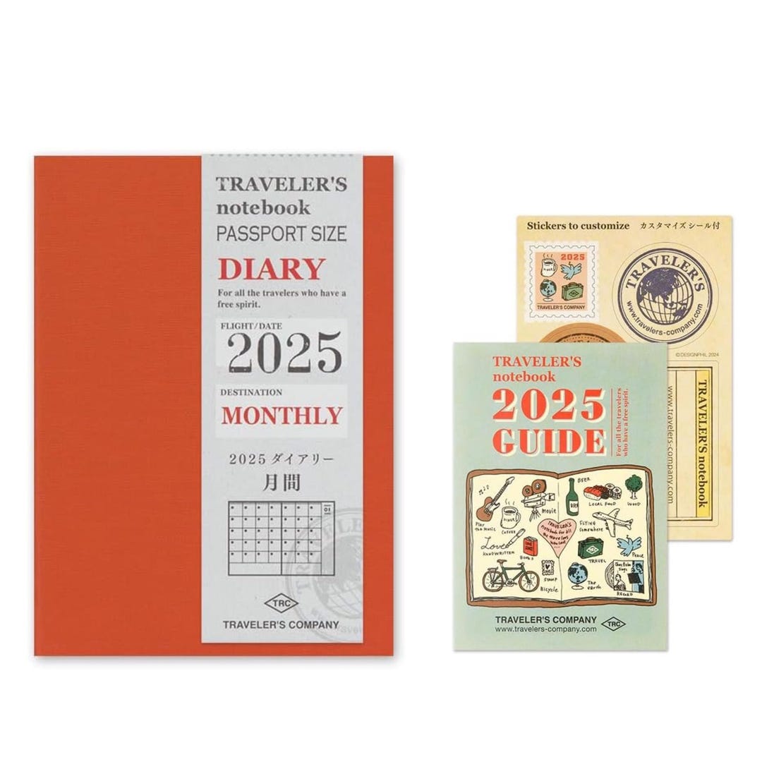 Traveler's Notebook 2025 Passport Size Schedule Planner Monthly Diary ...
