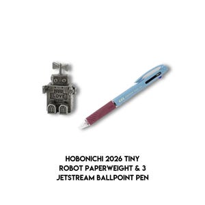 Hobonichi 2026 Tiny Robot Paperweight & 3 Jetstream Ballpoint pen