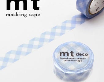 Mt Deco Tape Japanese Gingham Check Pastel Ultra Marine Cute Japanese Washi Tape
