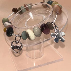 Alashan Agate Bracelet with hippie/boho charms