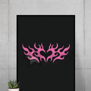 Decoración de la habitación Y2k / Póster rosa / Decoración de dormitorio de moda / Apartamento universitario / Degradado de aura Y2k