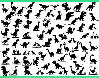 Funny Dinosaur Silhouettes – 72 Digital Designs