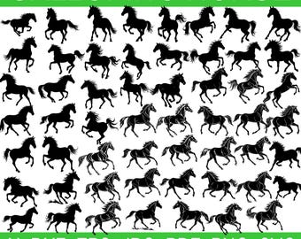 Galloping Horses Silhouette Pack – Digital Cutting Files